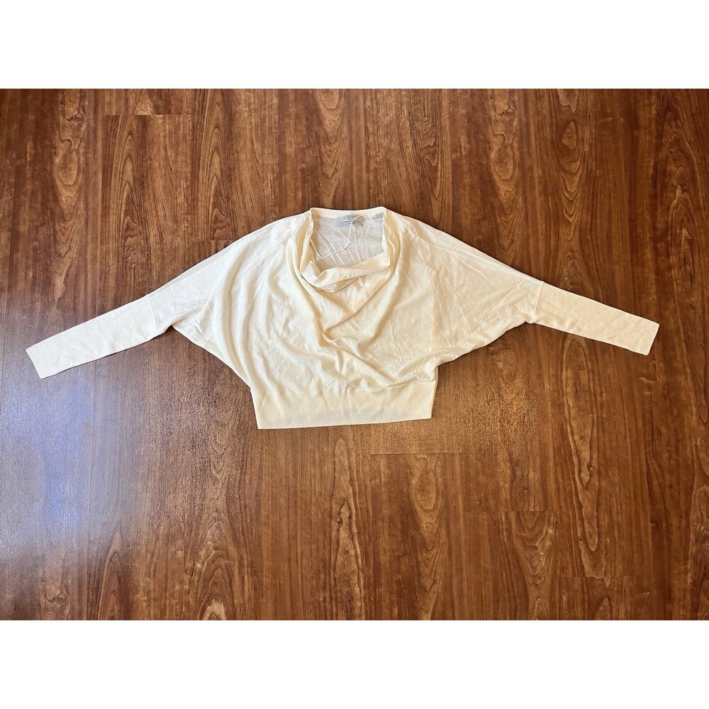 All Saints Cream Cowl Neck Cropped Sweater